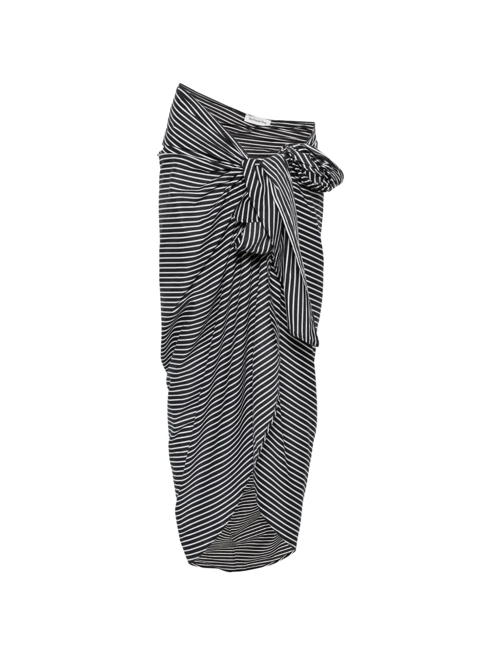 The Frankie Shop striped wrap-style maxi skirt - Nero