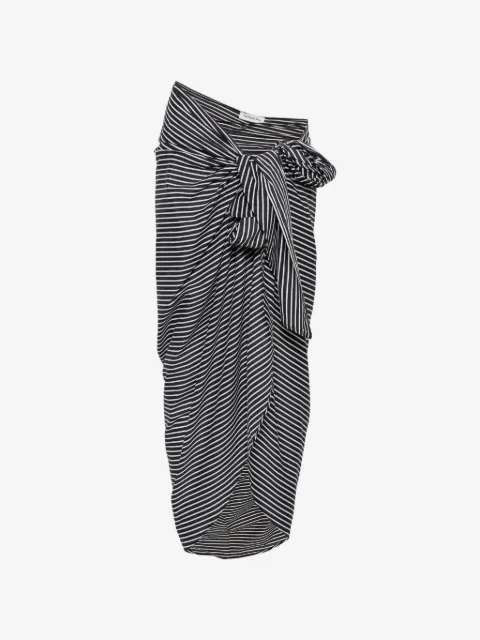 The Frankie Shop striped wrap-style maxi skirt