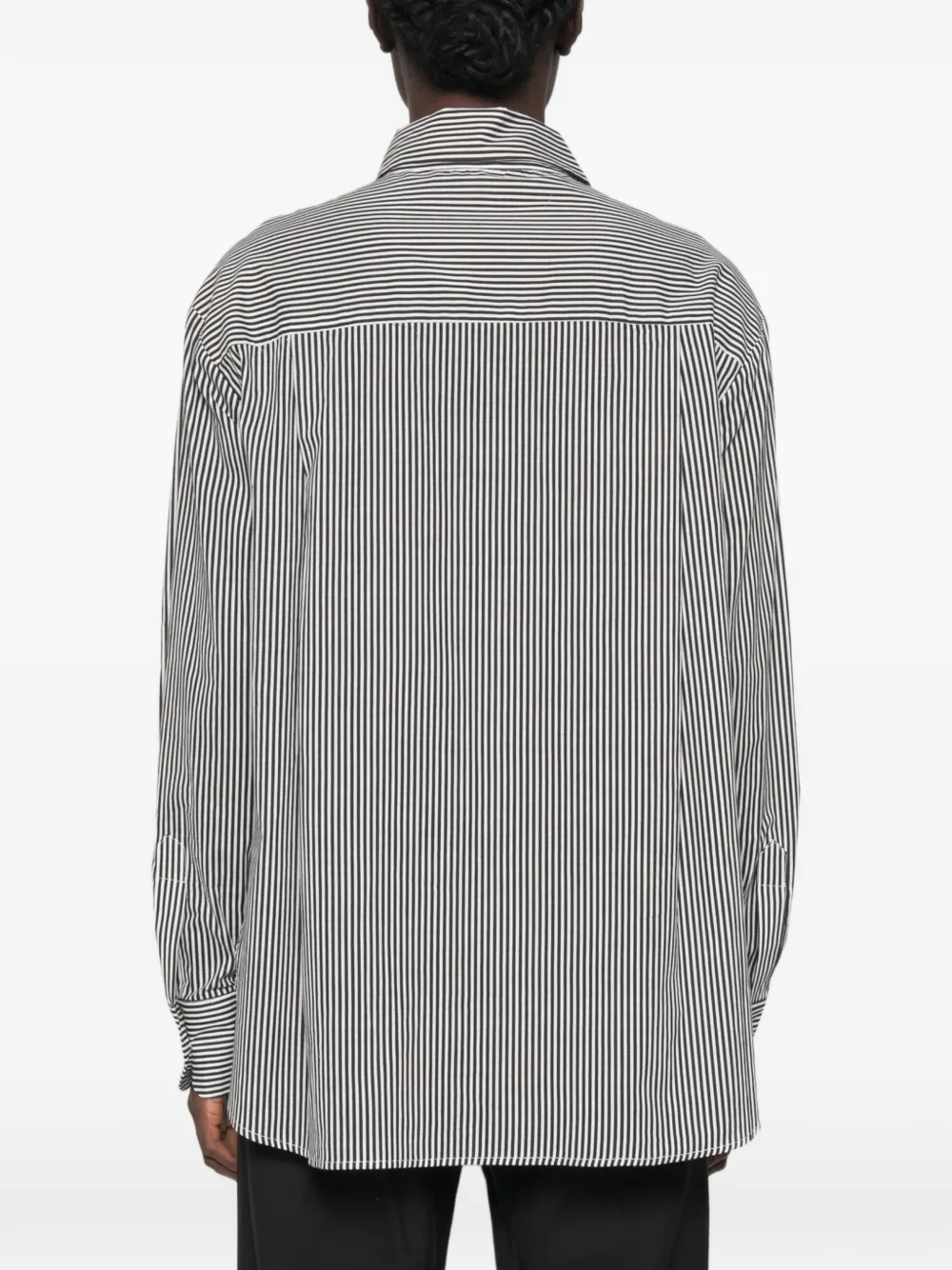 The Frankie Shop Peri gestreepte blouse met knopen Wit