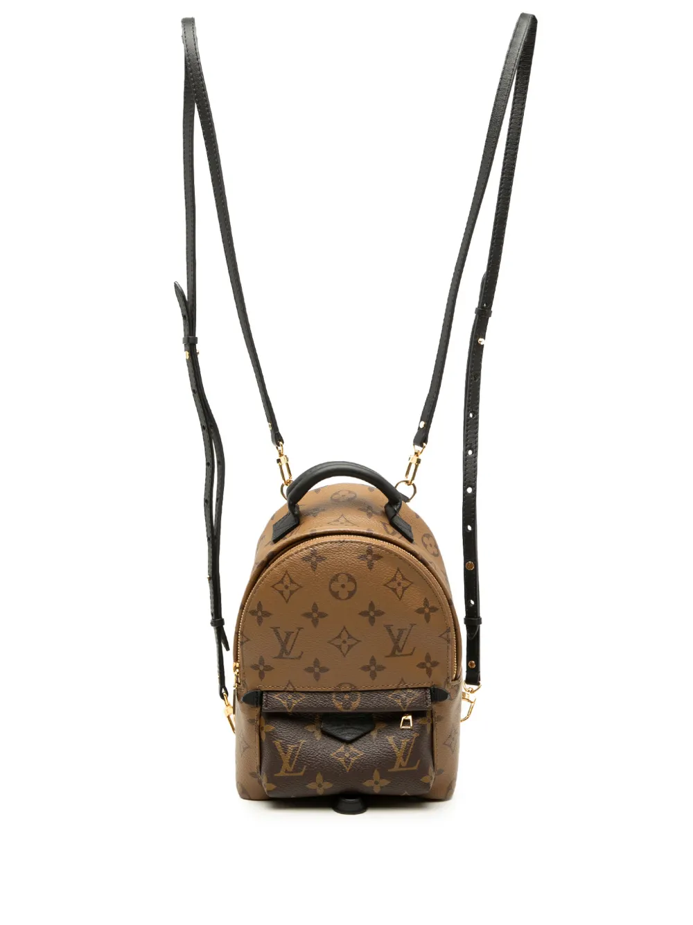 Pre-owned Louis Vuitton 2020 Monogram Reverse Mini Palm Springs Backpack In Brown