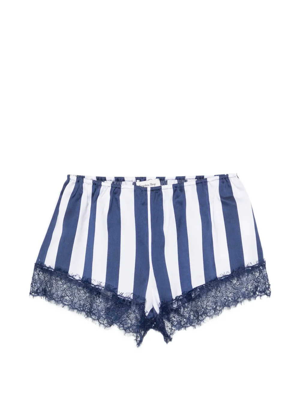 The Frankie Shop Milos stripe lace-trim shorts - Blu