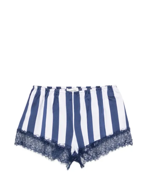 The Frankie Shop Milos stripe lace-trim shorts