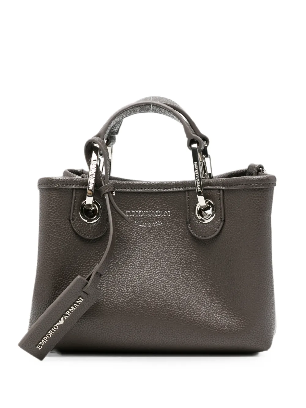 Emporio Armani mini MyEA pebbled-texture tote bag - Grigio