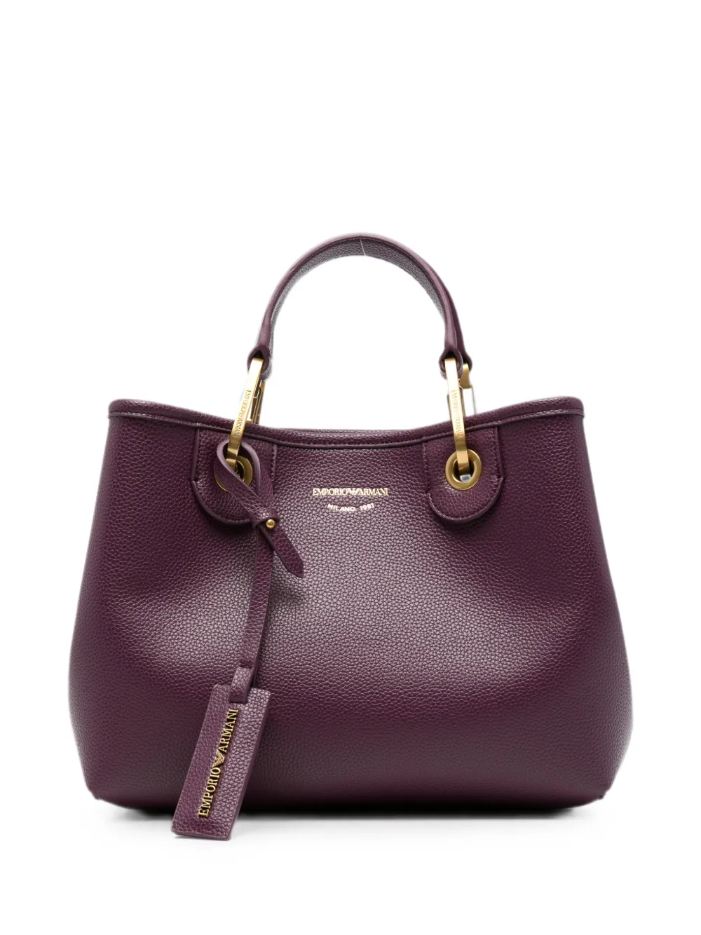 Emporio Armani MyEA logo-print pebbled tote bag - Violett