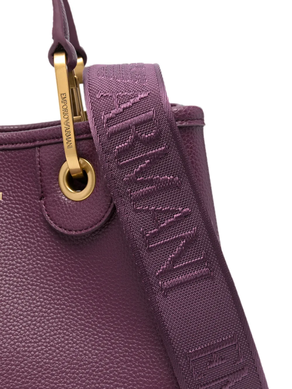 Emporio Armani MyEA shopper met logo-print en textuur Paars