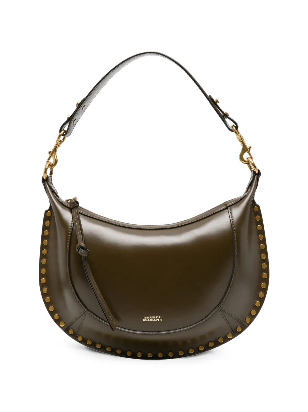 ISABEL MARANT Naoko stud-embellished shoulder bag - Verde