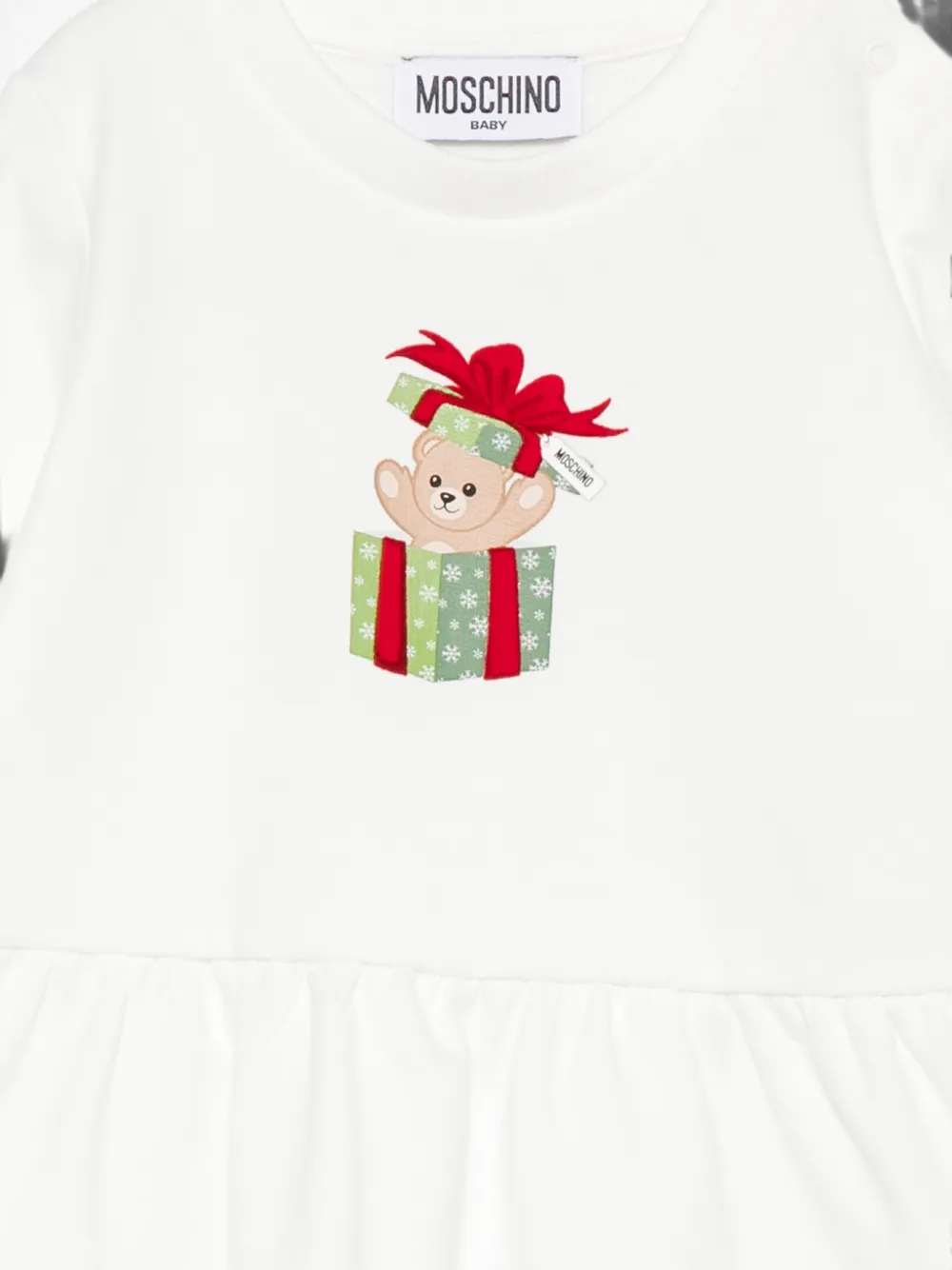 Moschino Kids Jurk met ruches Wit