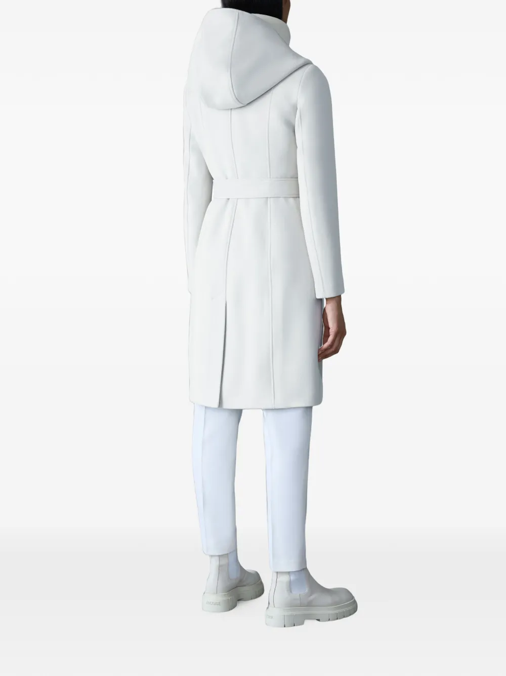 Mackage Shia-Slb jas met capuchon en ceintuur Wit