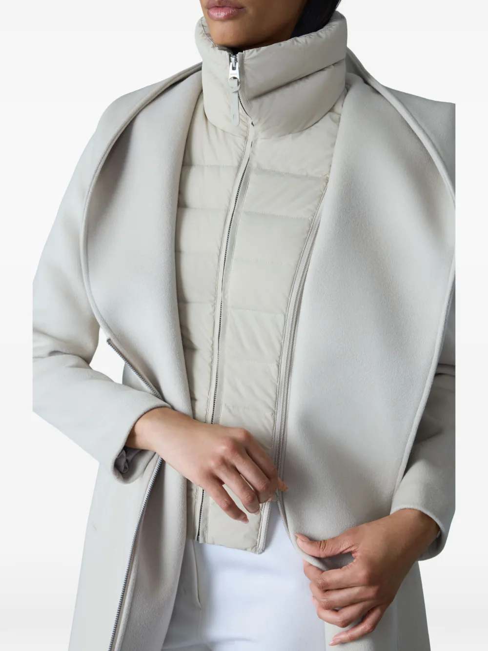 Mackage Shia-Slb jas met capuchon en ceintuur Wit