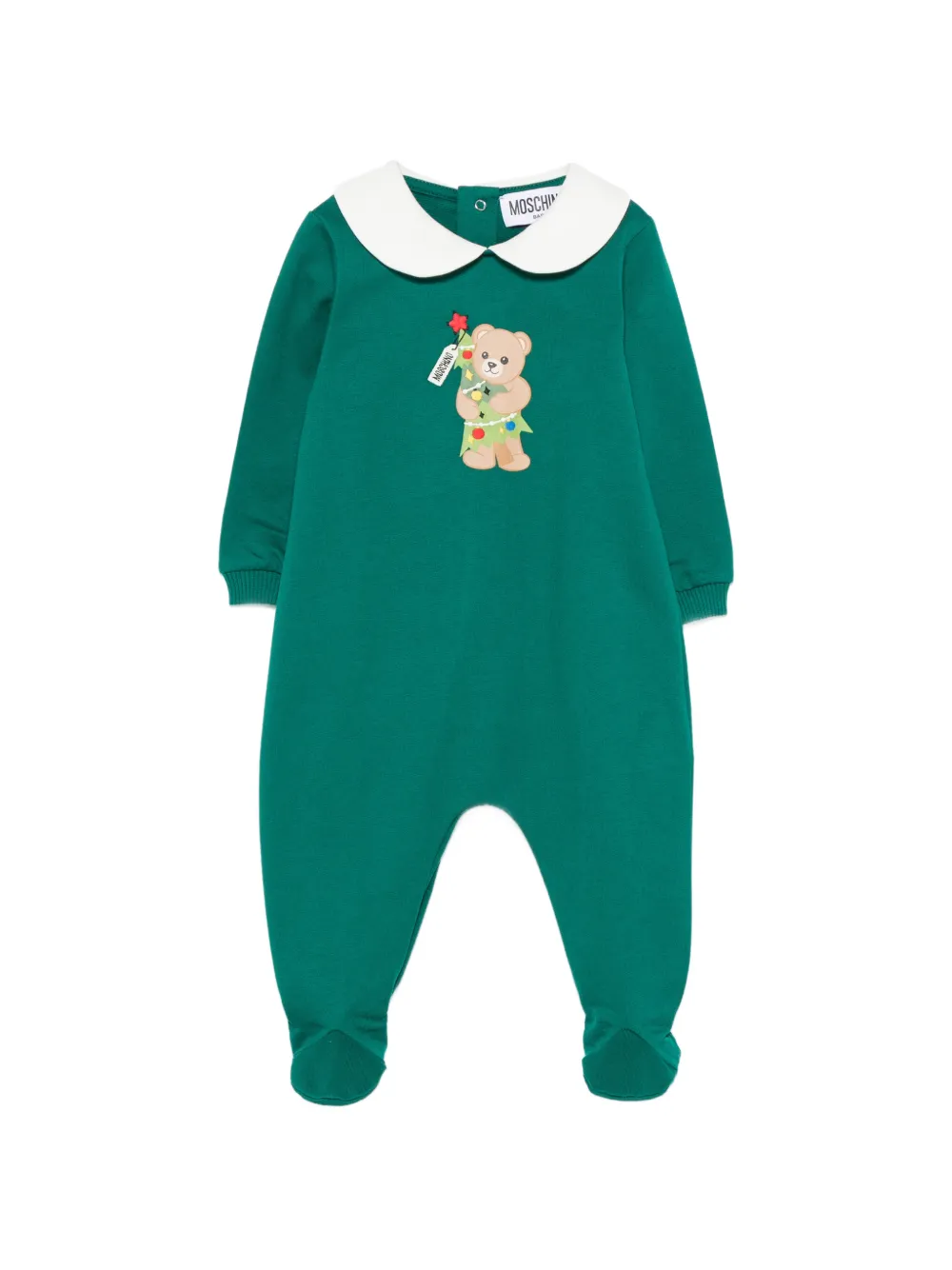 Moschino Kids Teddy Bear long-sleeve pajama - Verde