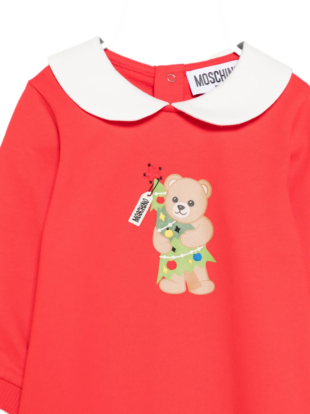 Moschino Kids Teddy Bear pyjama met ronde kraag Rood