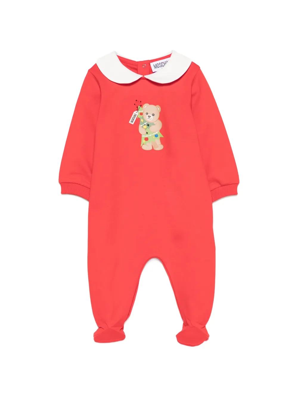 Moschino Kids Teddy Bear rounded-collar pajama - Rosso