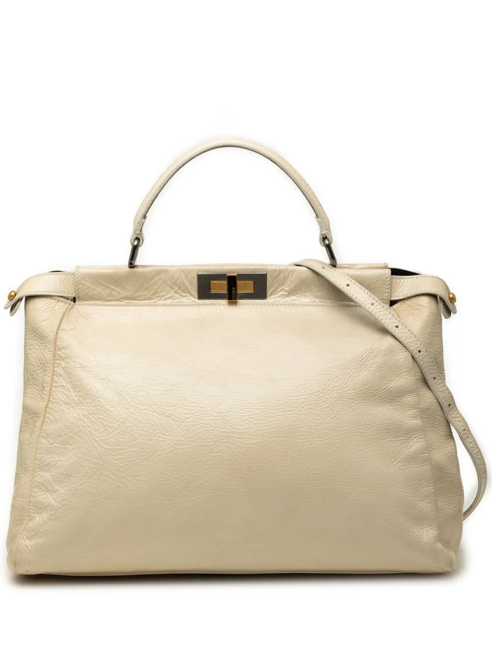 Fendi Pre-Owned 2000-2010 Large Leather Peekaboo Iconic satchel - Brown