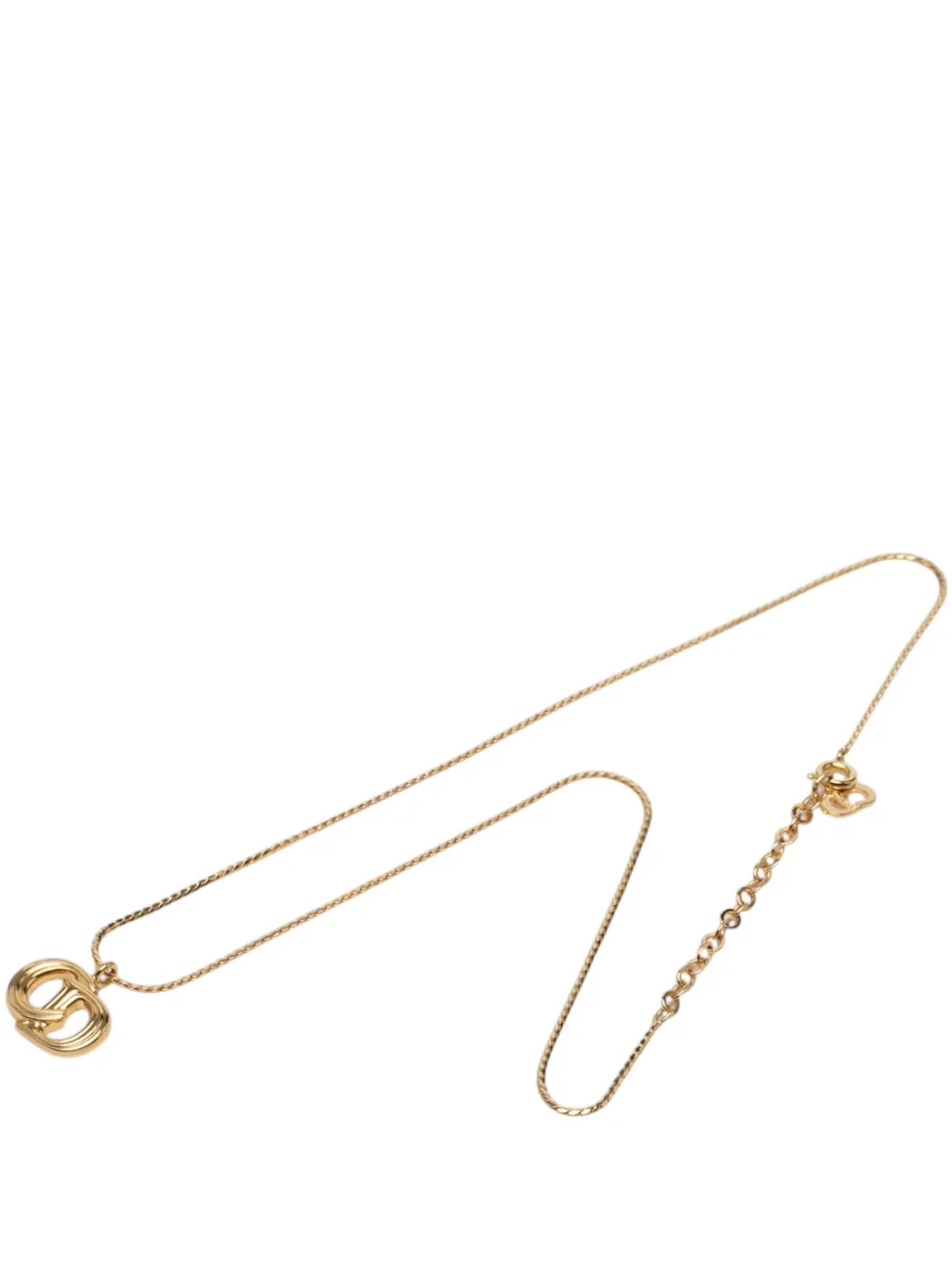 Christian Dior Pre-Owned 20th Century Gold Plated CD Logo Pendant Necklace costume necklace