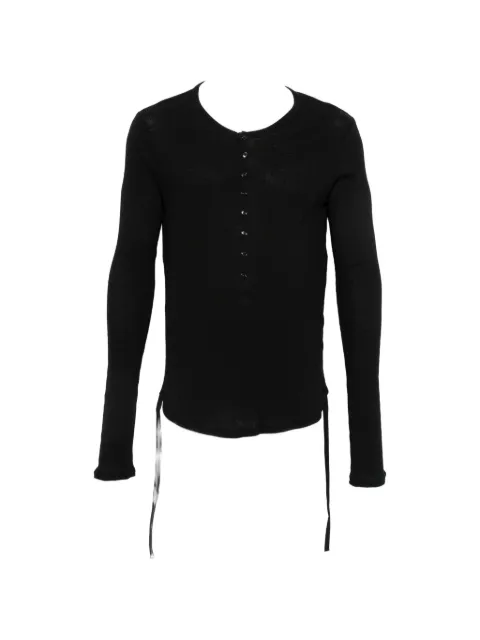 Ann Demeulemeester ribbed-knit henley sweater
