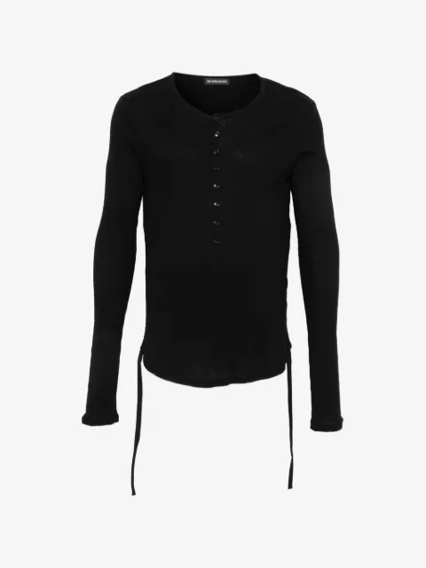 Ann Demeulemeester ribbed-knit henley sweater