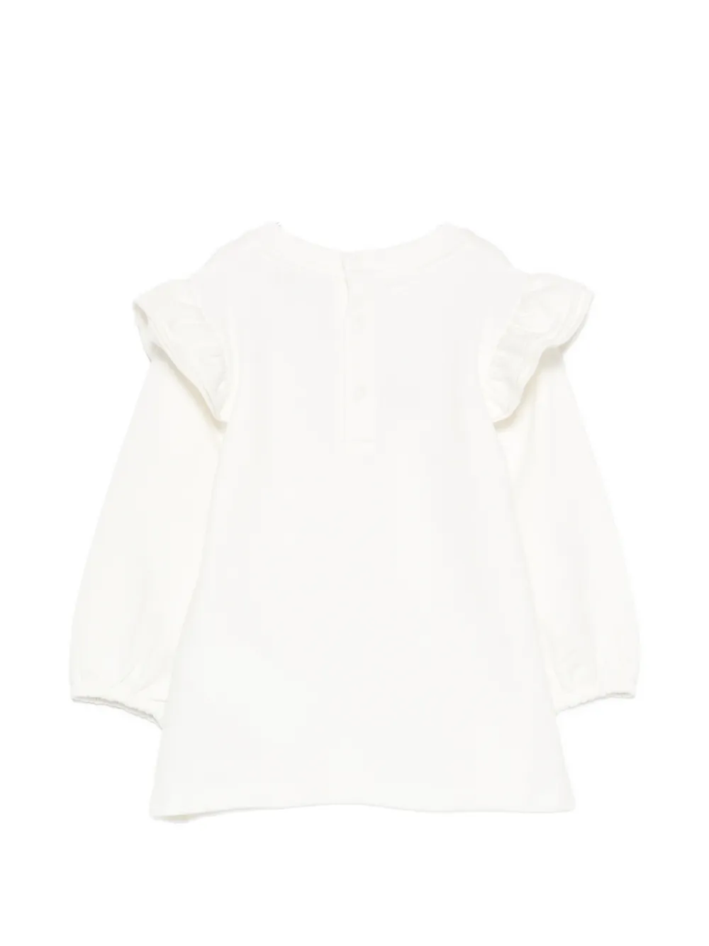 Moschino Kids Jurk met ruches Wit