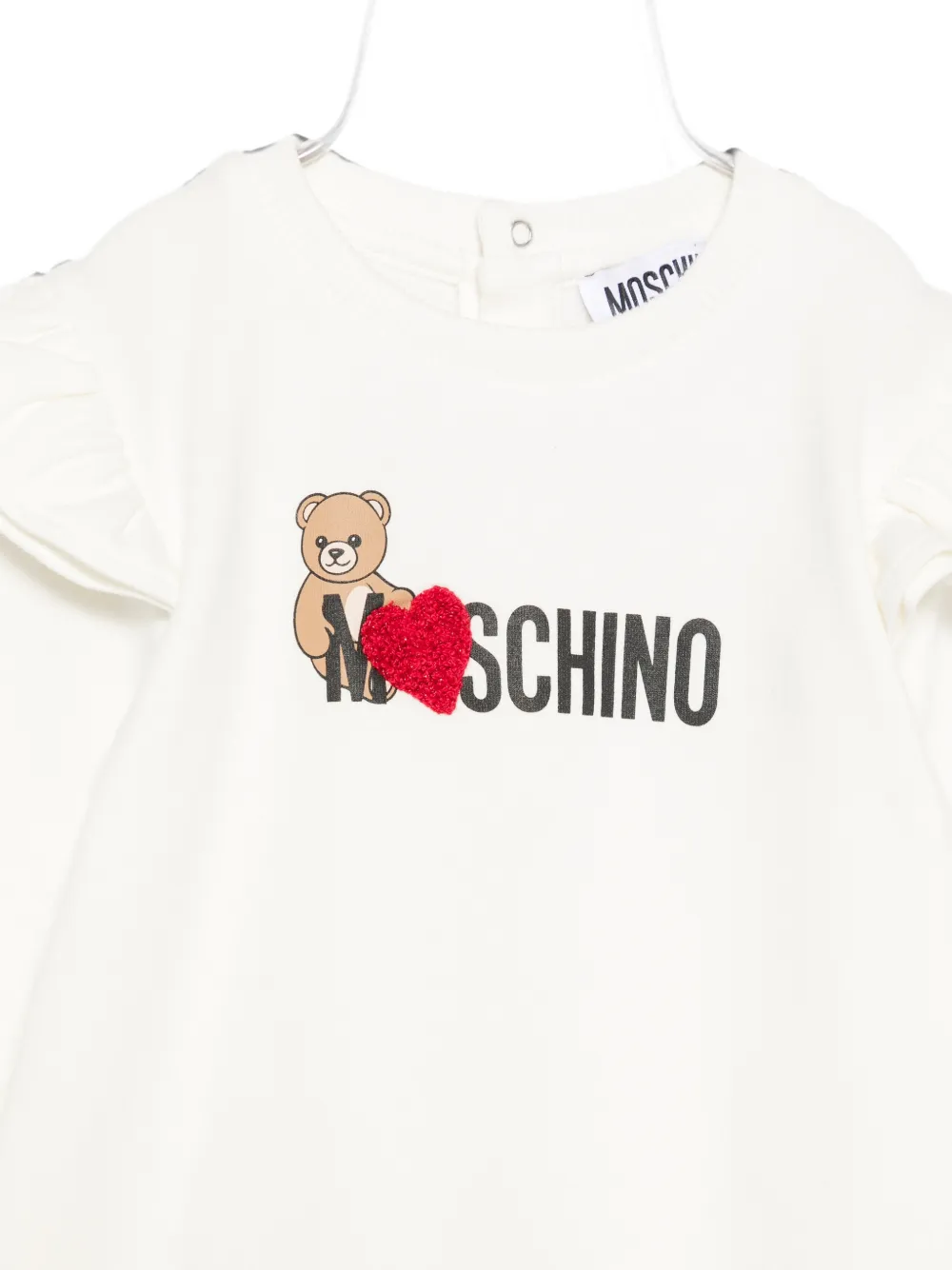 Moschino Kids Jurk met ruches Wit