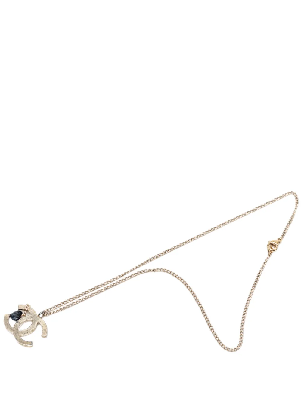 CHANEL Pre-Owned 2001 CC Gold Plated Resin Heart Pendant Necklace costume necklace - Oro