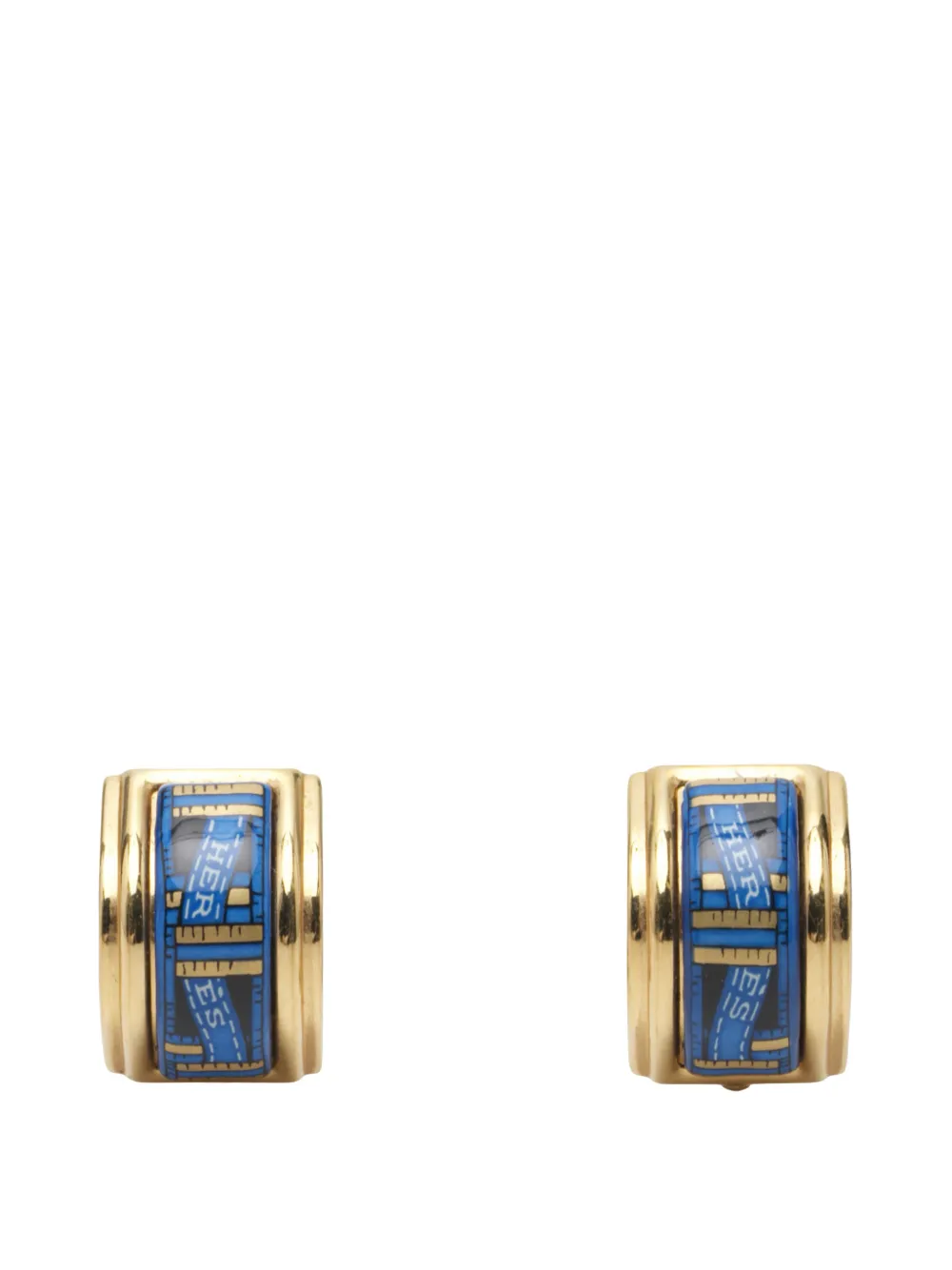 Hermès Pre-Owned 1990-2000 Enamel Cloisonne Clip On Earrings costume earrings - Blue