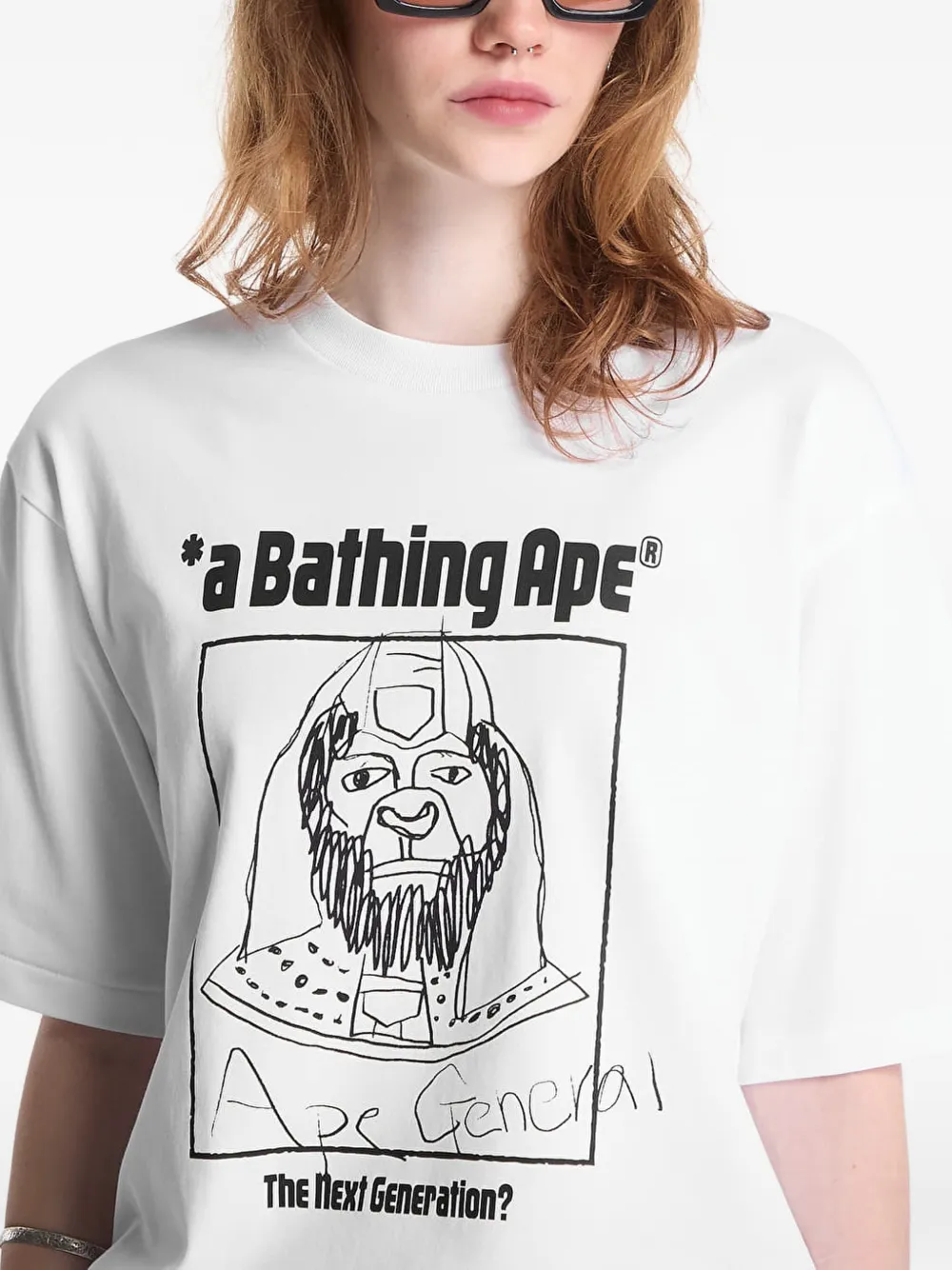 A BATHING APE General T-shirt met print Wit
