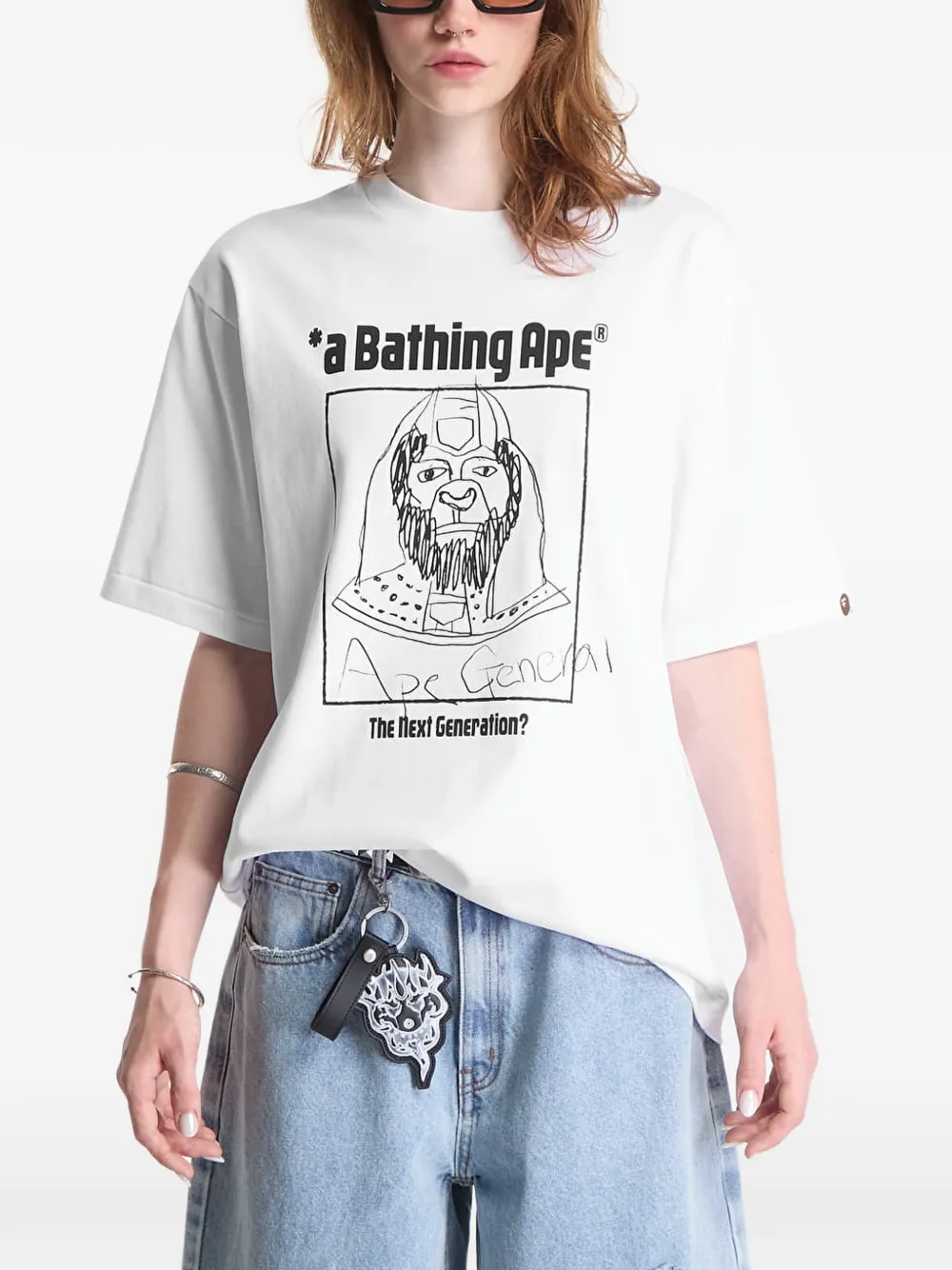 A BATHING APE General T-shirt met print Wit
