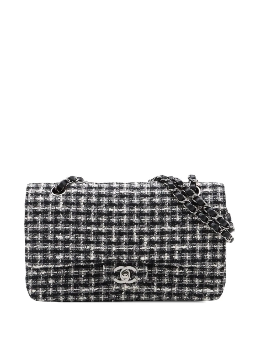 CHANEL Pre-Owned 2004-2005 Medium Classic Tweed Double Flap shoulder bag - Nero