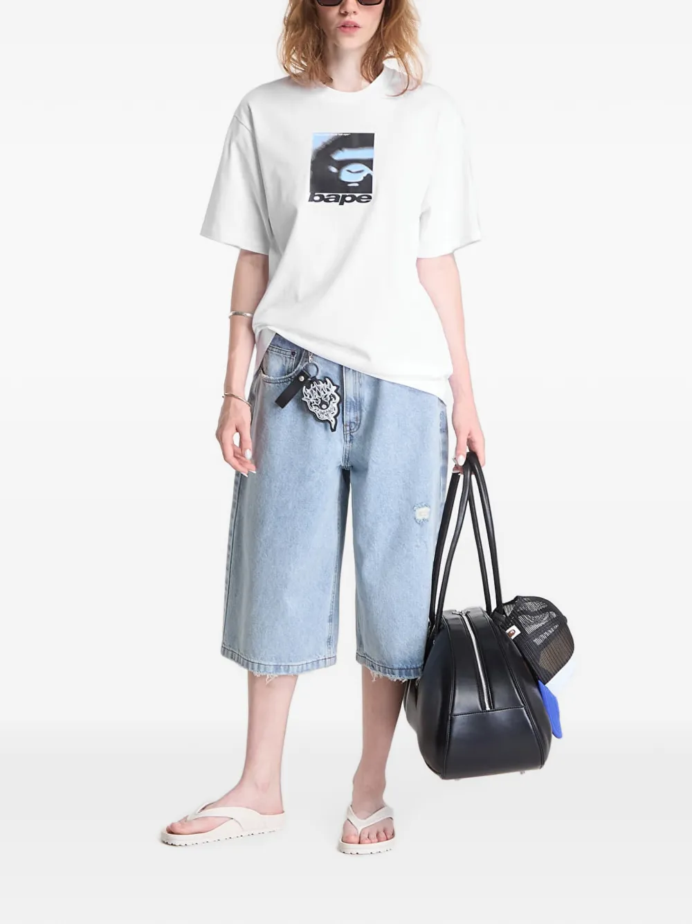A BATHING APE Spray Ape Head T-shirt Wit