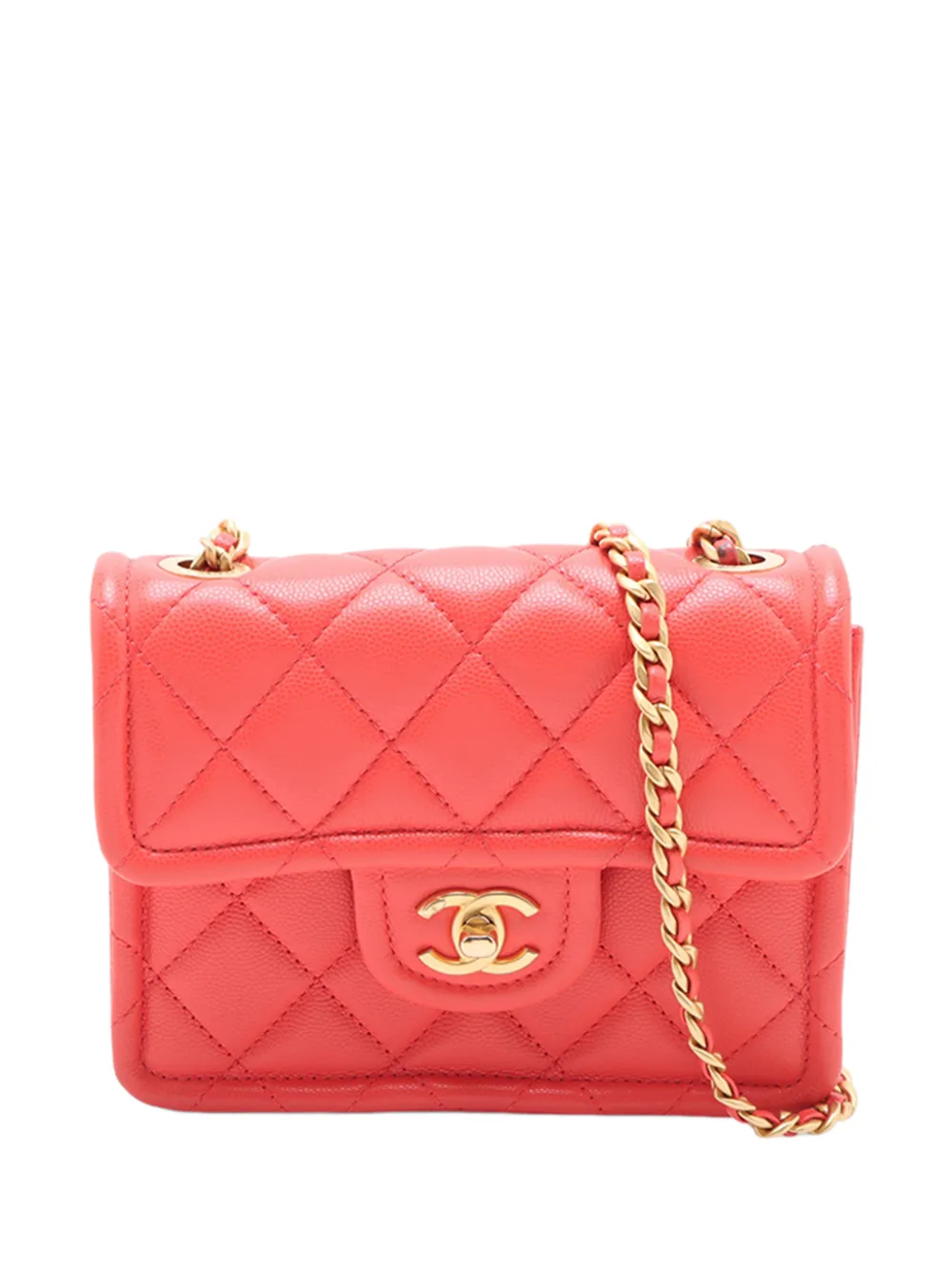 CHANEL Pre-Owned 2021 Mini Quilted Caviar Sweet Flap crossbody bag - Rosa