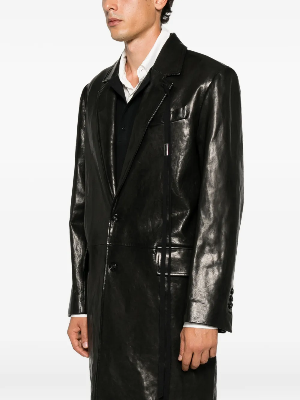 Ann Demeulemeester Leren jas Zwart