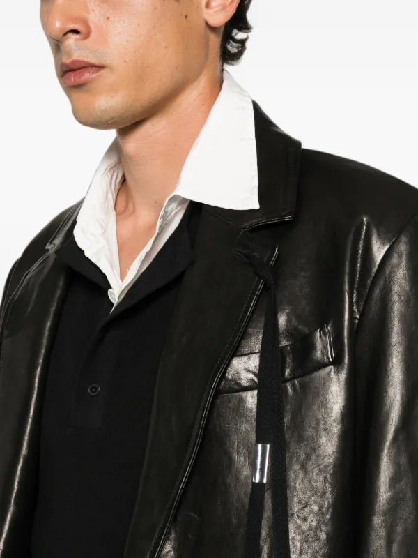 Ann Demeulemeester レザーコート | ブラック | FARFETCH JP