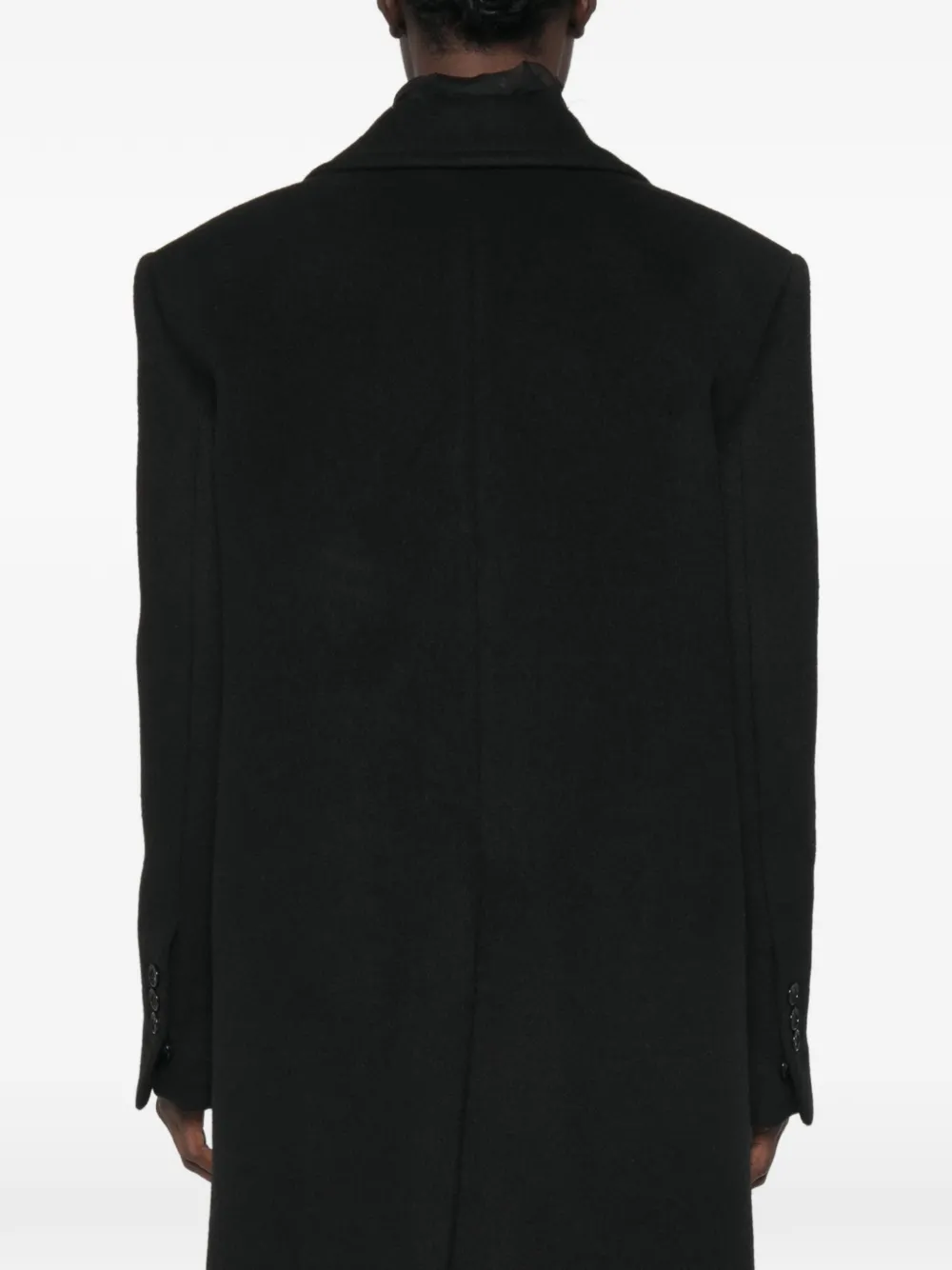 Ann Demeulemeester Wollen jas met enkele rij knopen Zwart
