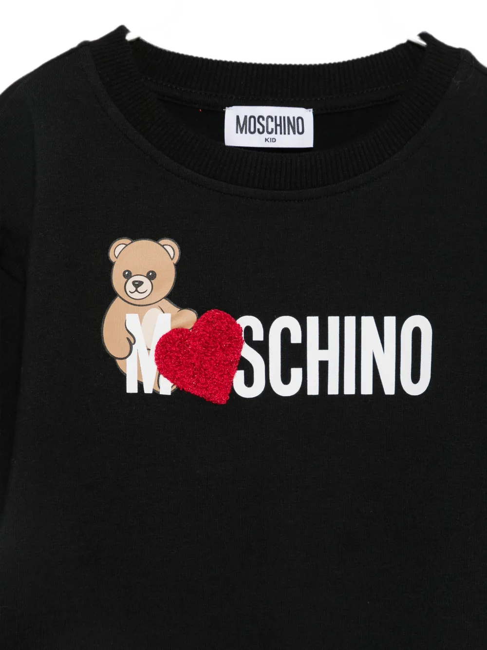Moschino Kids teddy-print heart-patch sweatshirt Zwart