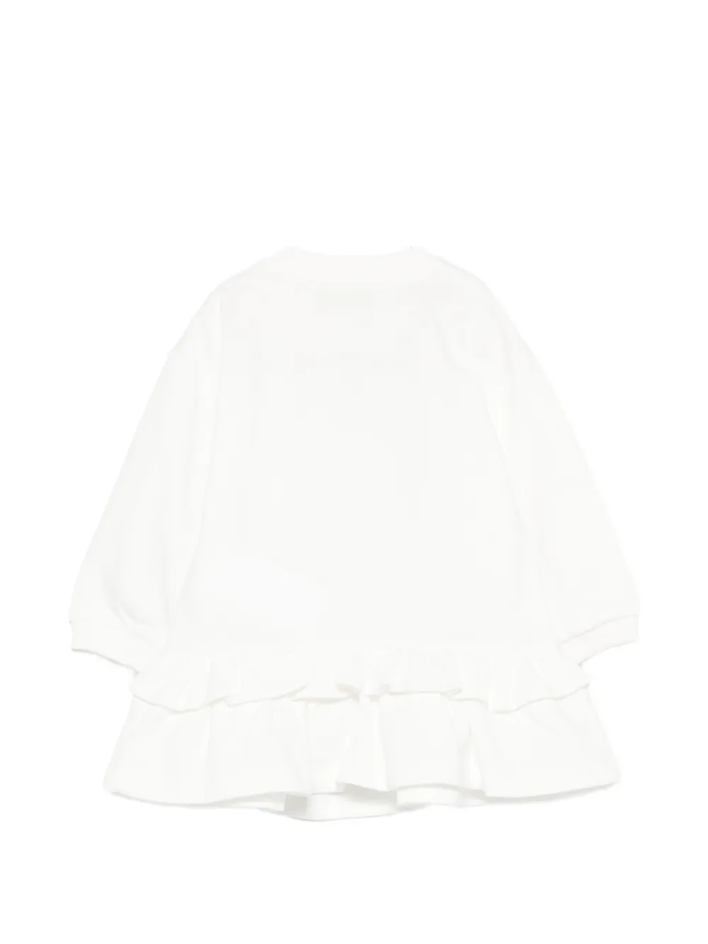 Moschino Kids Jurk met ruches Wit