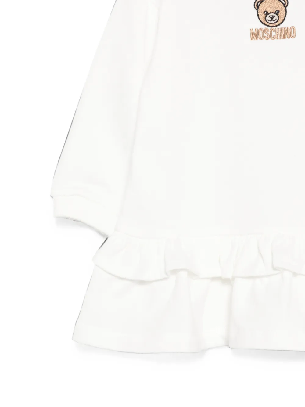 Moschino Kids Jurk met ruches Wit
