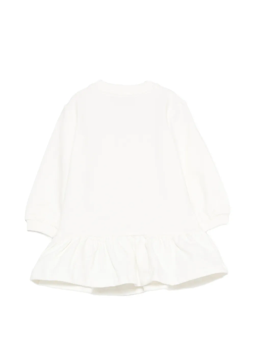 Moschino Kids Jurk met ruches Wit