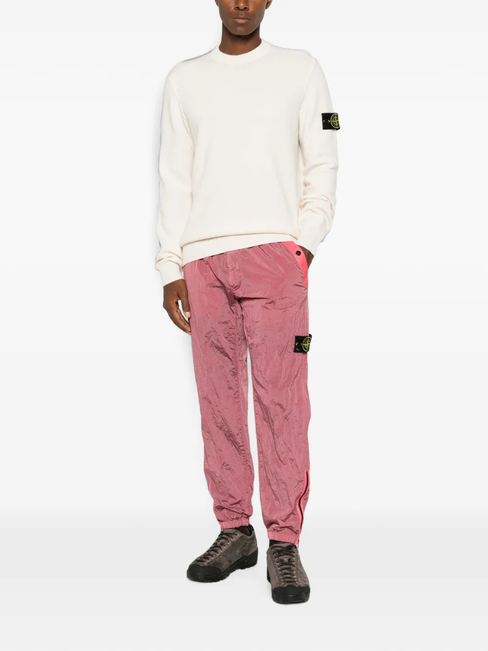 Stone Island Trui met logopatch Beige