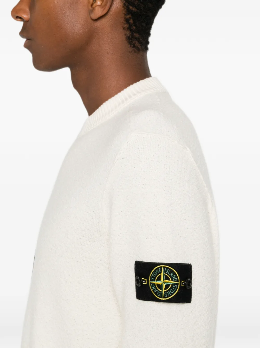 Stone Island Trui met logopatch Beige