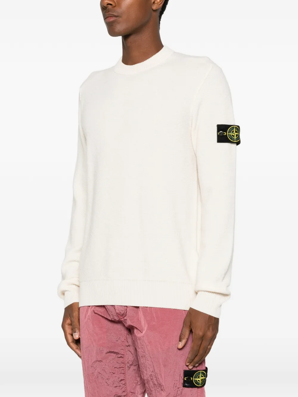 Stone Island Trui met logopatch Beige