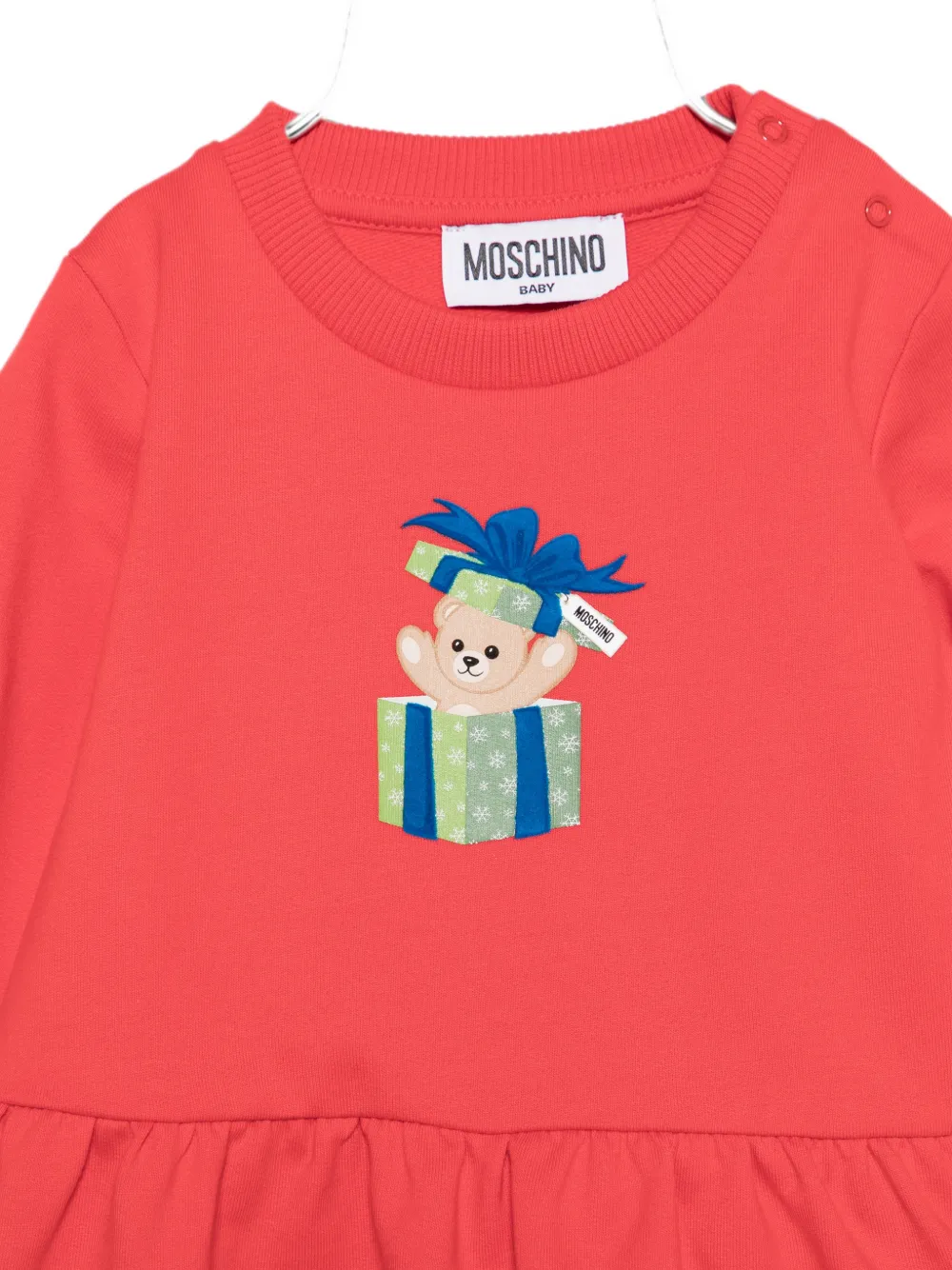 Moschino Kids Flared jurk met teddybeerprint Rood