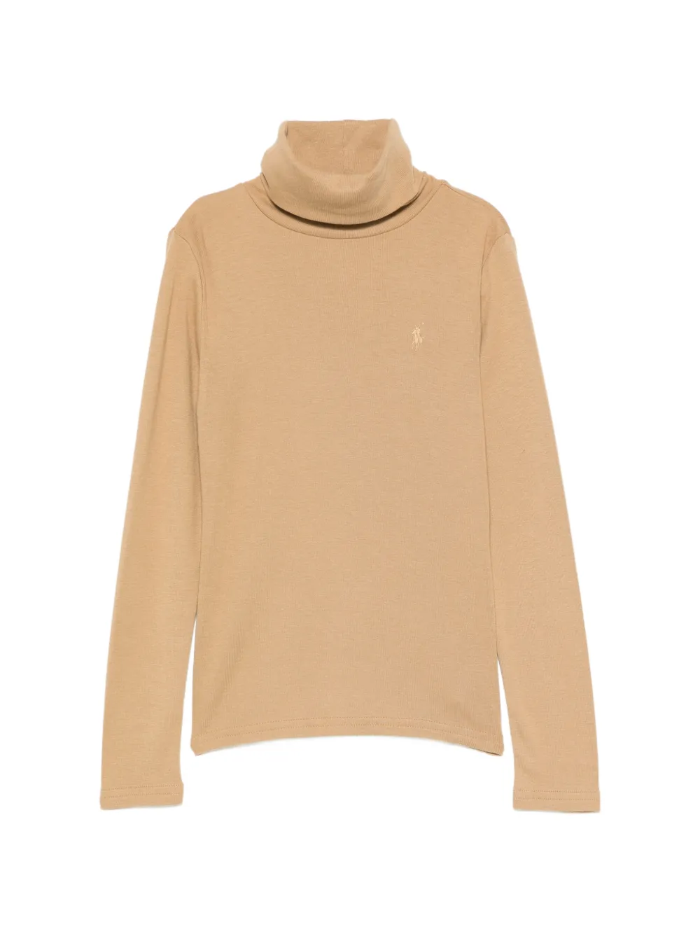 POLO RALPH LAUREN KIDS Pony-embroidered roll-neck T-shirt - Toni neutri