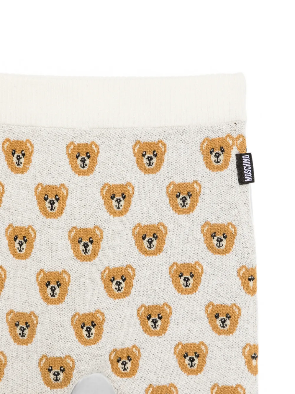 Moschino Kids Teddy Bear intarsia-knit trousers set Beige