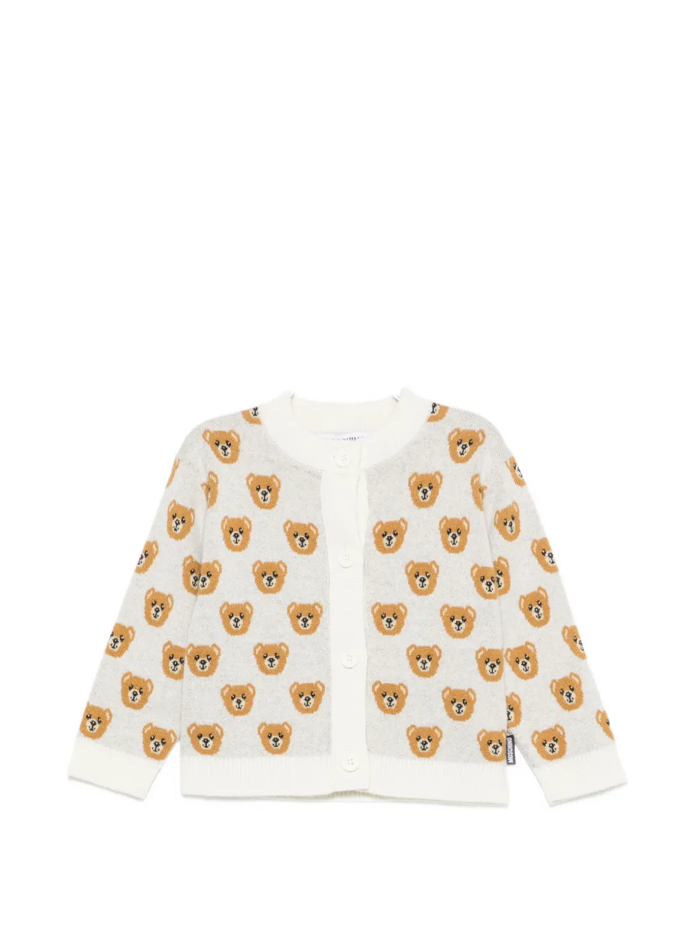 Moschino Kids teddy-pattern cardigan - Toni neutri