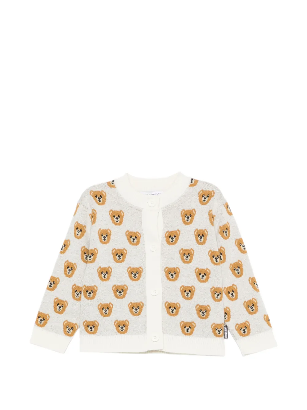 Moschino Kids teddy-pattern cardigan - Nude