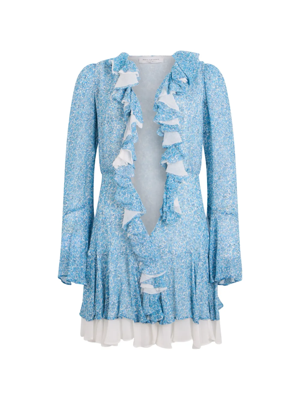 Philosophy Di Lorenzo Serafini floral-print ruffled mini dress - Blau