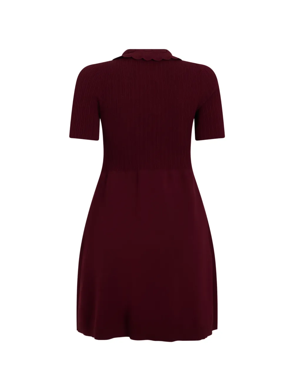 Philosophy Di Lorenzo Serafini Geribbelde midi-jurk met gewelfde kraag Rood