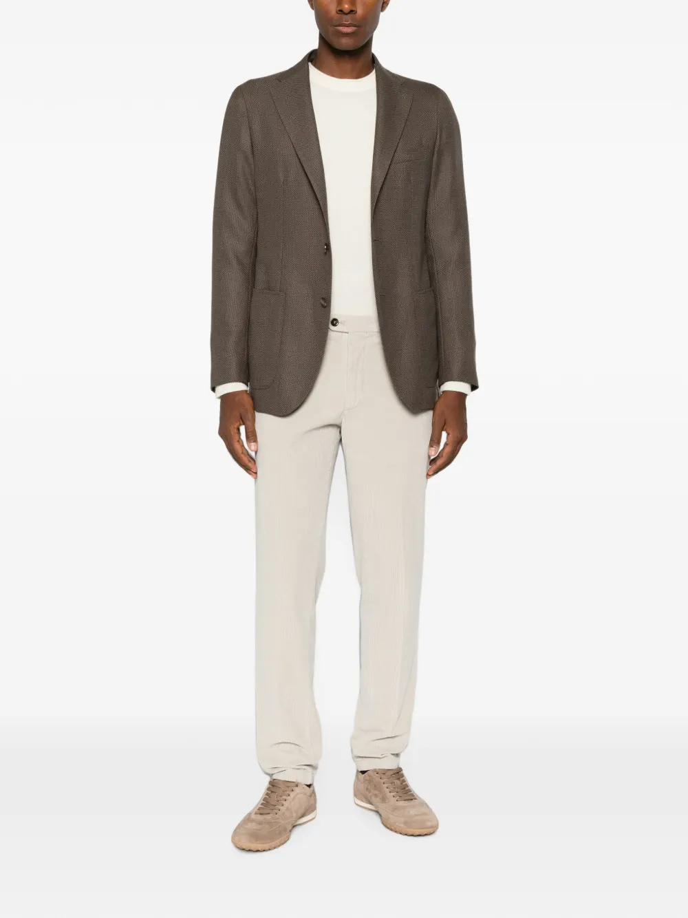 Briglia 1949 Straight broek met ribfluweel-effect Beige