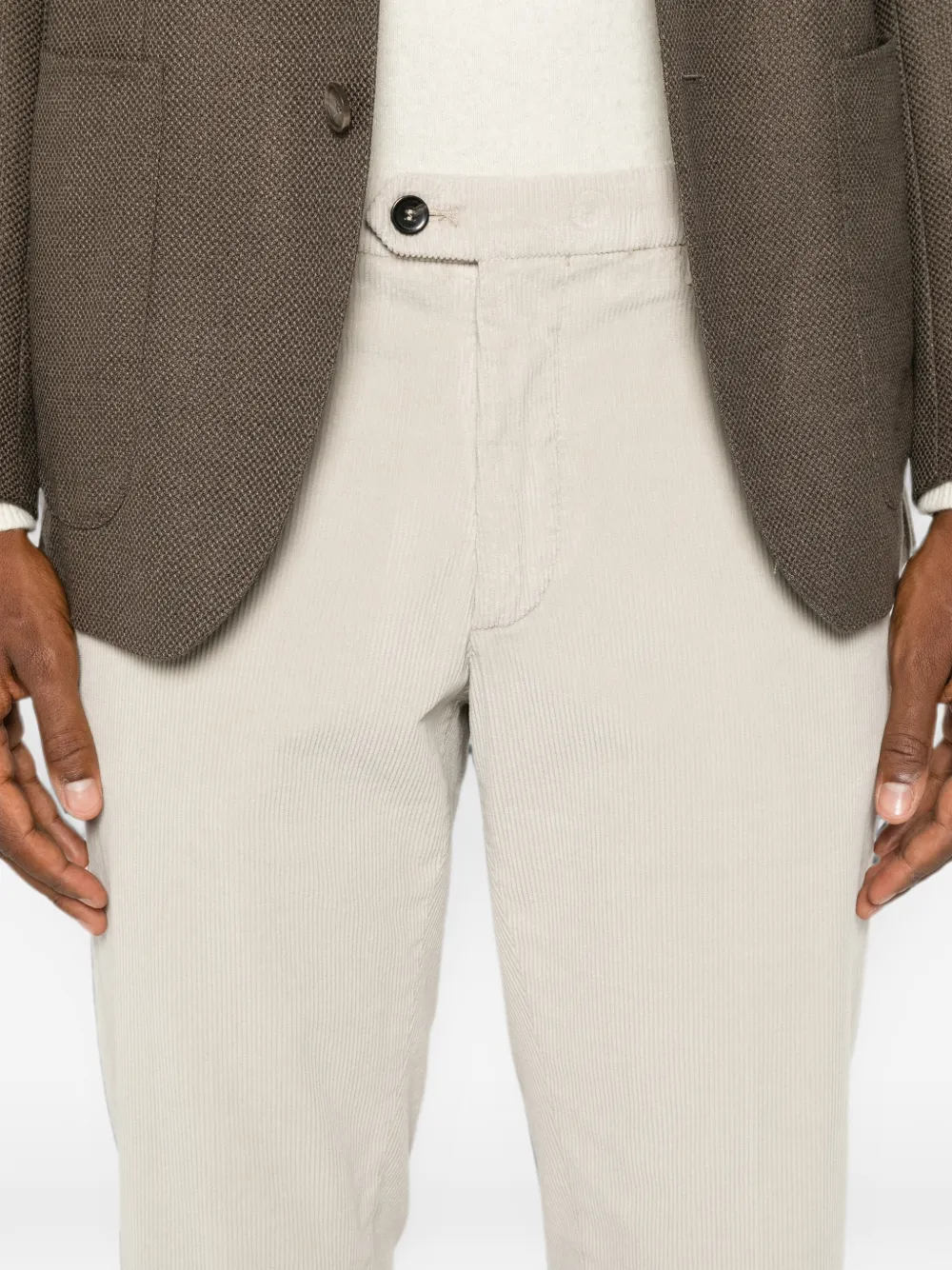 Briglia 1949 Straight broek met ribfluweel-effect Beige
