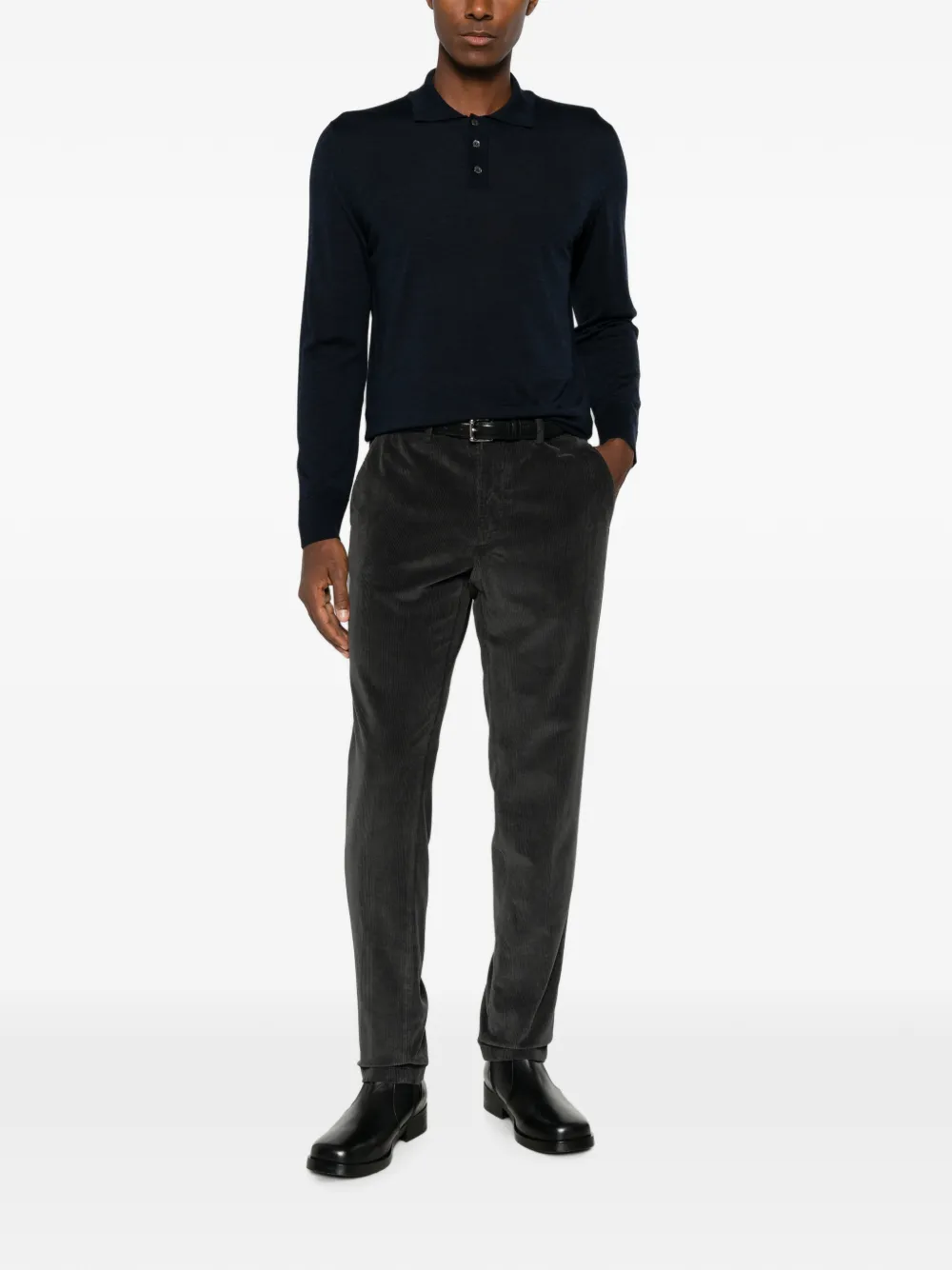 Briglia 1949 Ribfluwelen straight broek Grijs