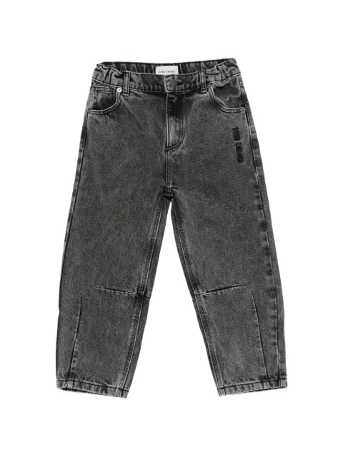Bobo Choses logo-embroidered acid-wash jeans